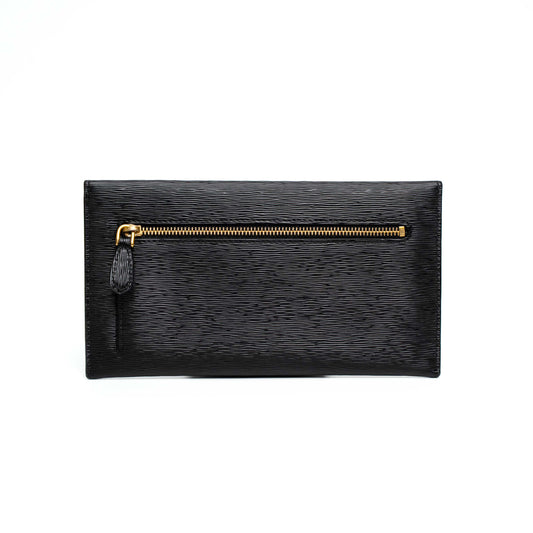 Prada Black Vitello Move Envelope Wallet