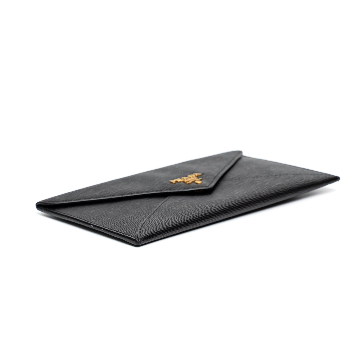 Prada Black Vitello Move Envelope Wallet