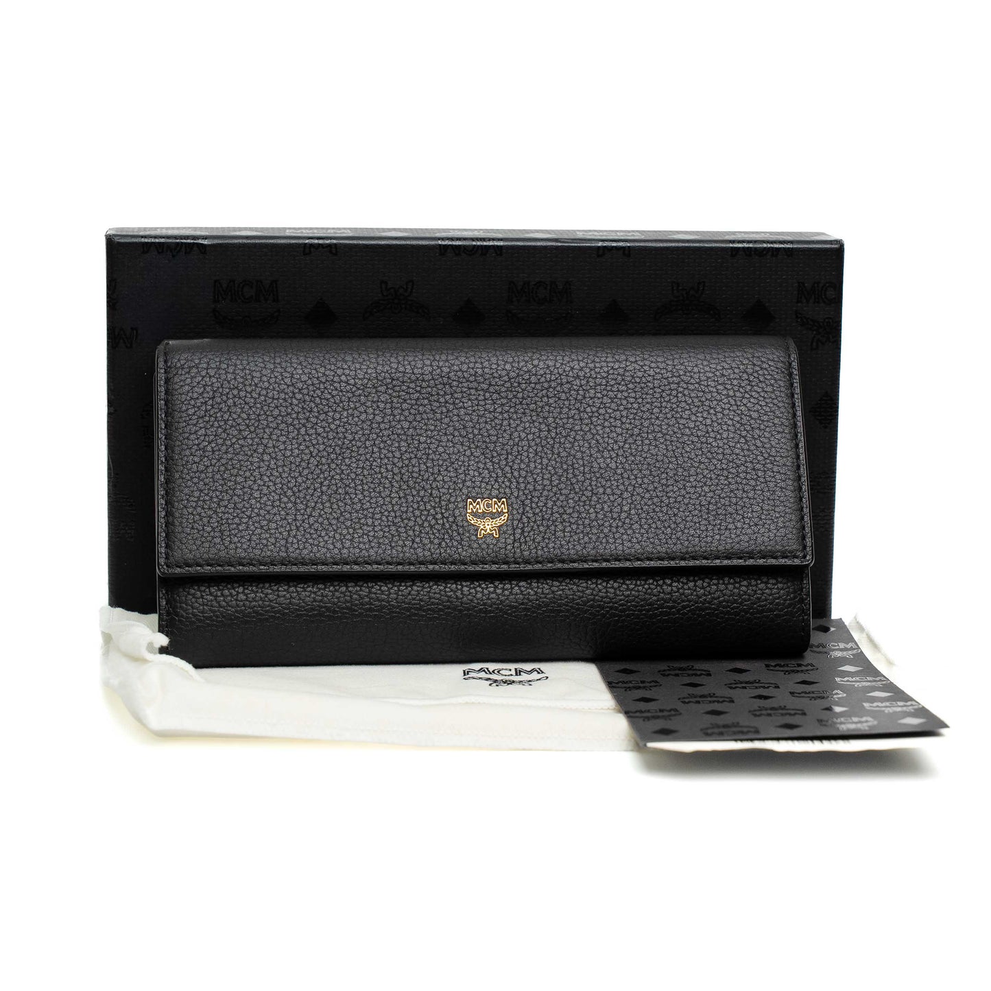 MCM Black Leather Long Wallet