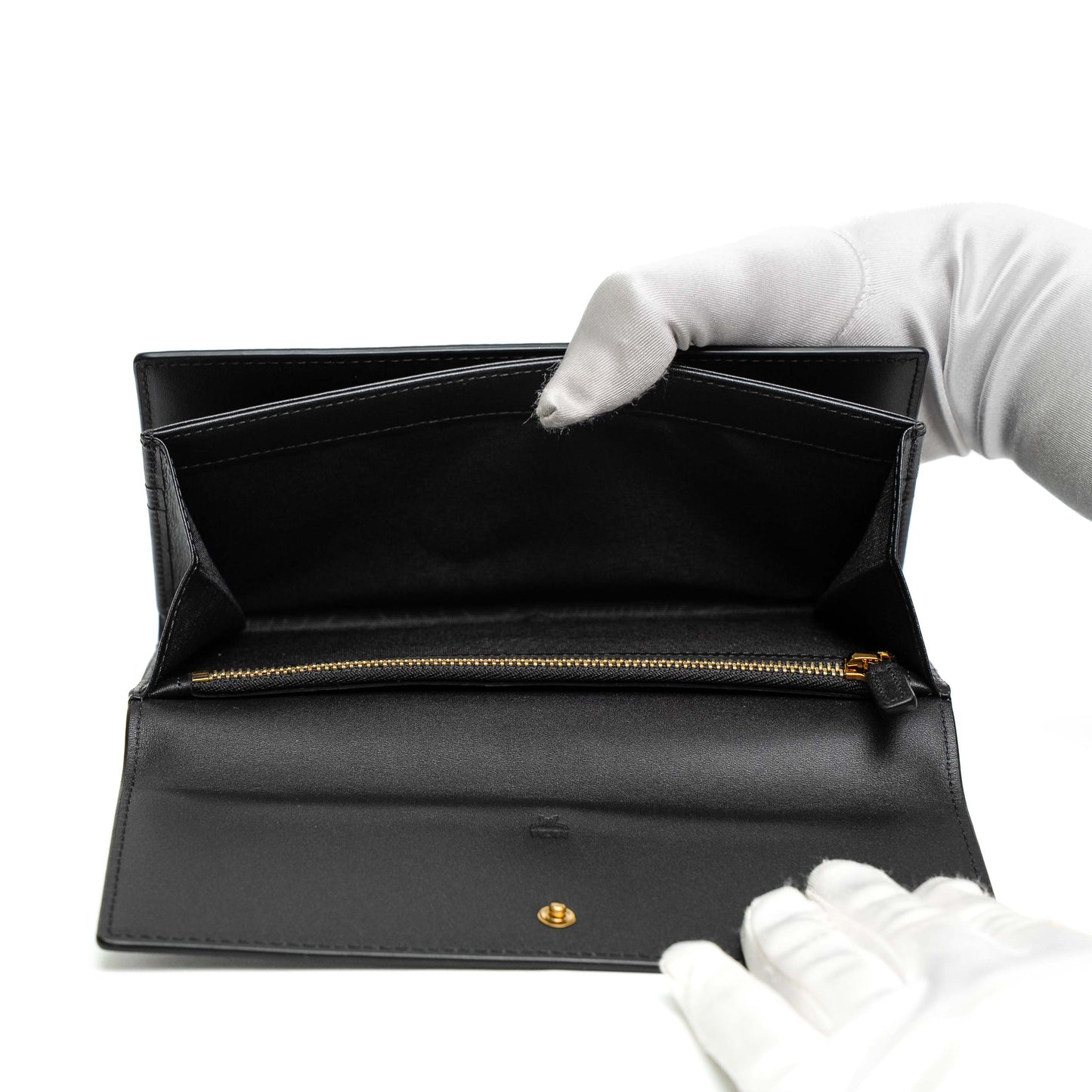 MCM Black Leather Long Wallet