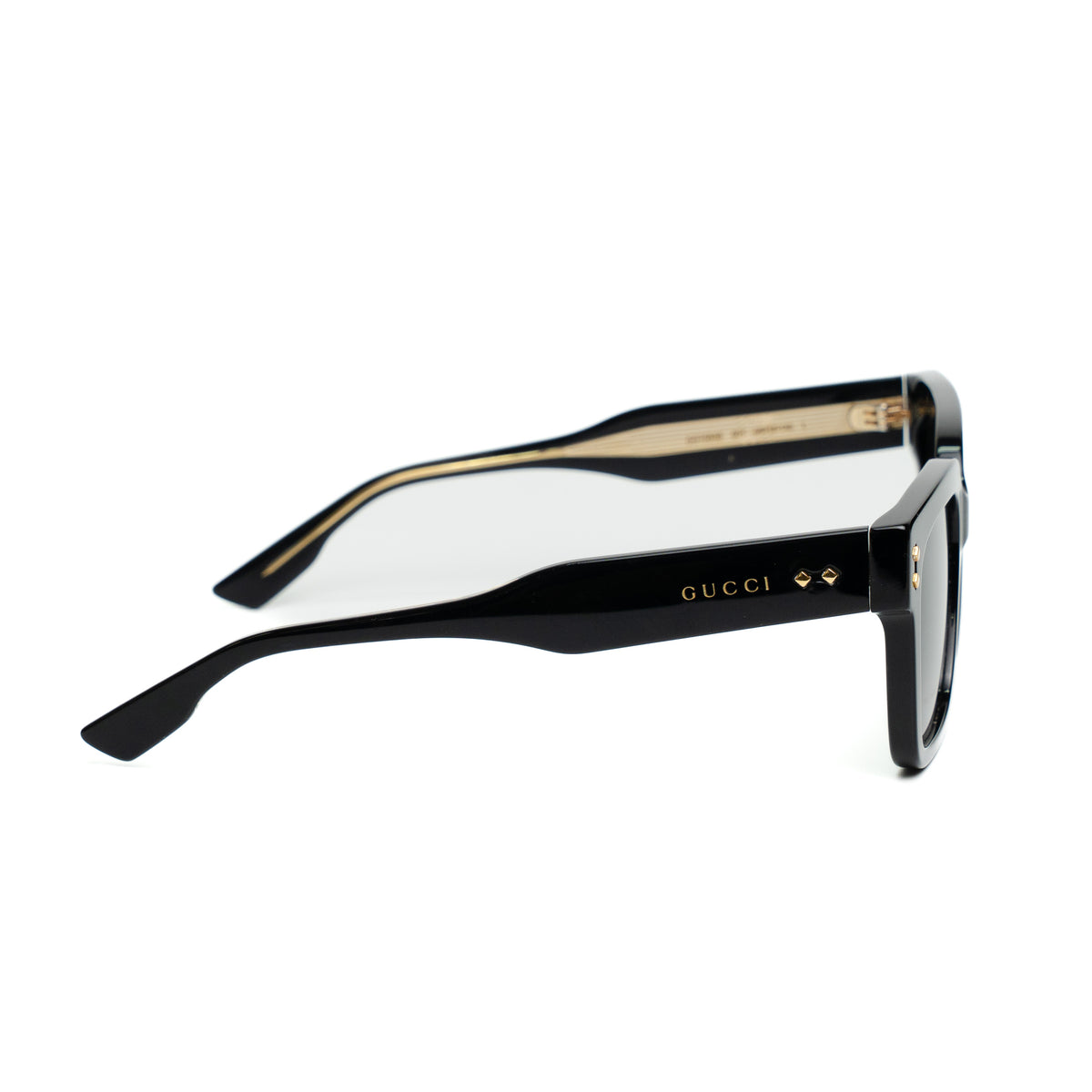 Gucci GG1084S Black Rectangle Stud Sunglasses