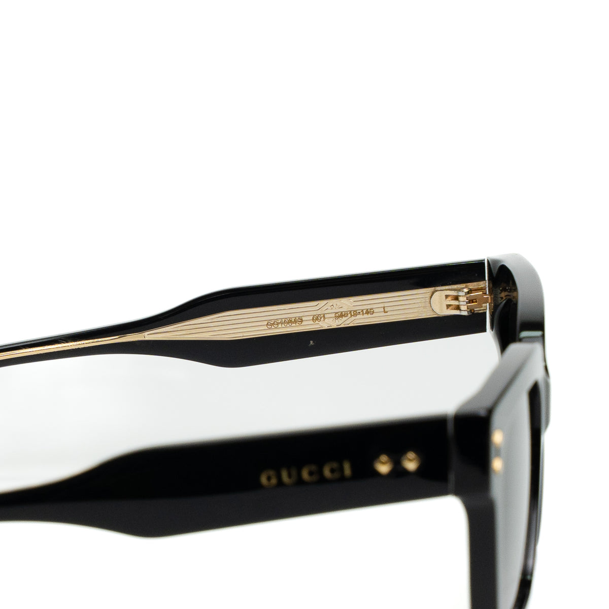 Gucci GG1084S Black Rectangle Stud Sunglasses