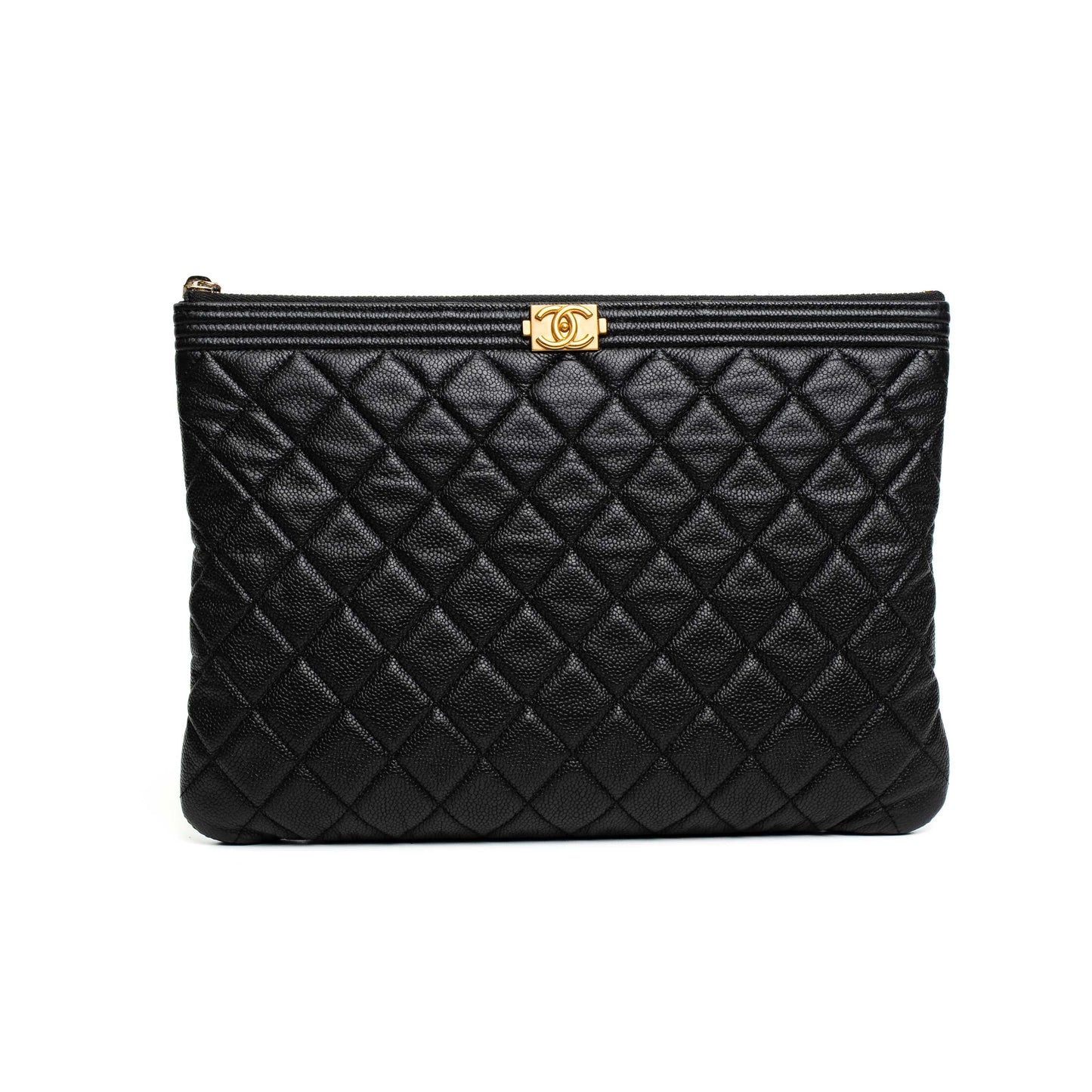 Chanel Quilted Caviar Boy Clutch