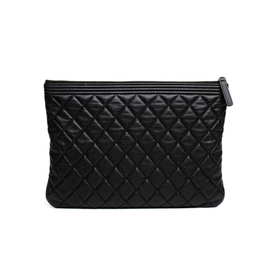 Chanel Quilted Caviar Boy Clutch