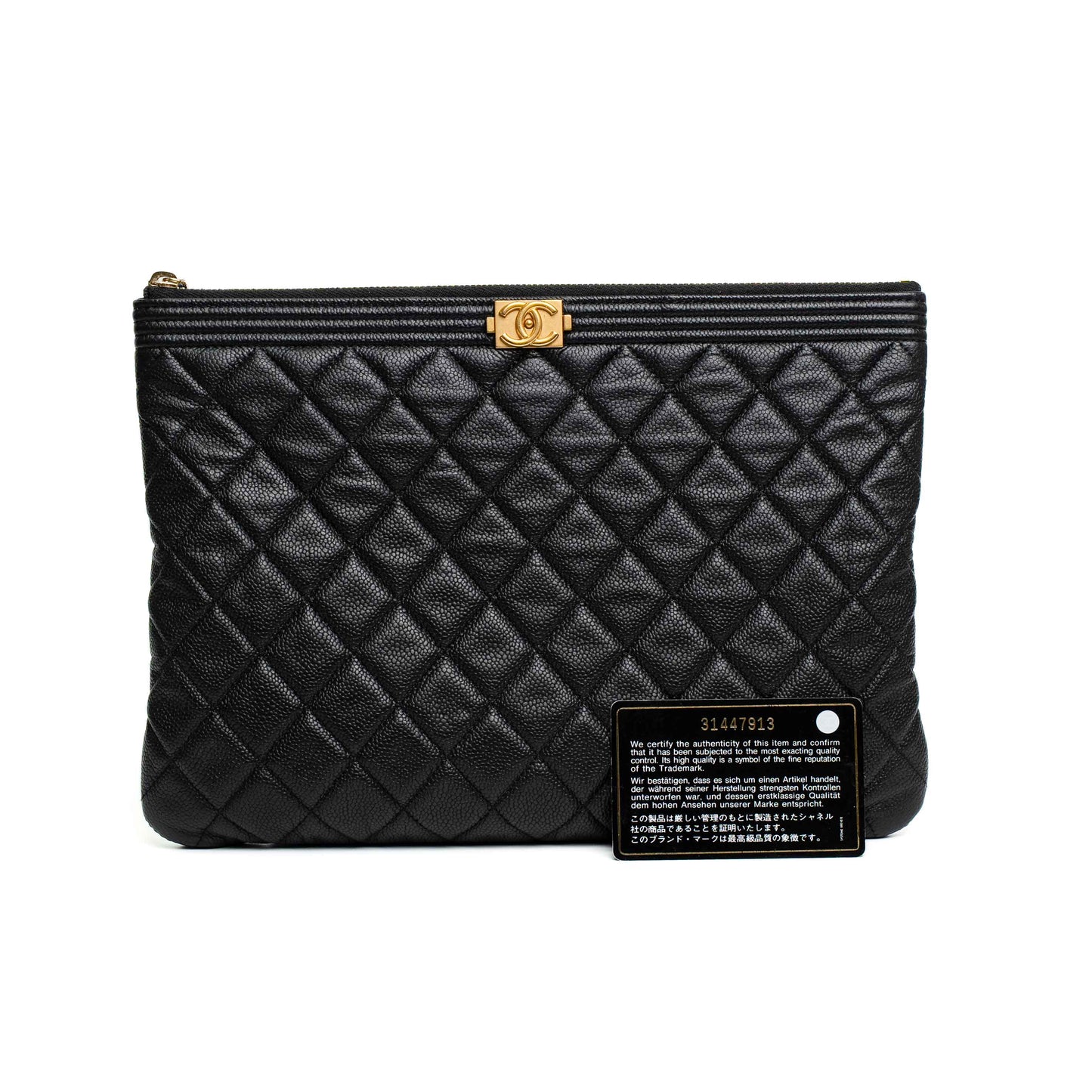 Chanel Quilted Caviar Boy Clutch