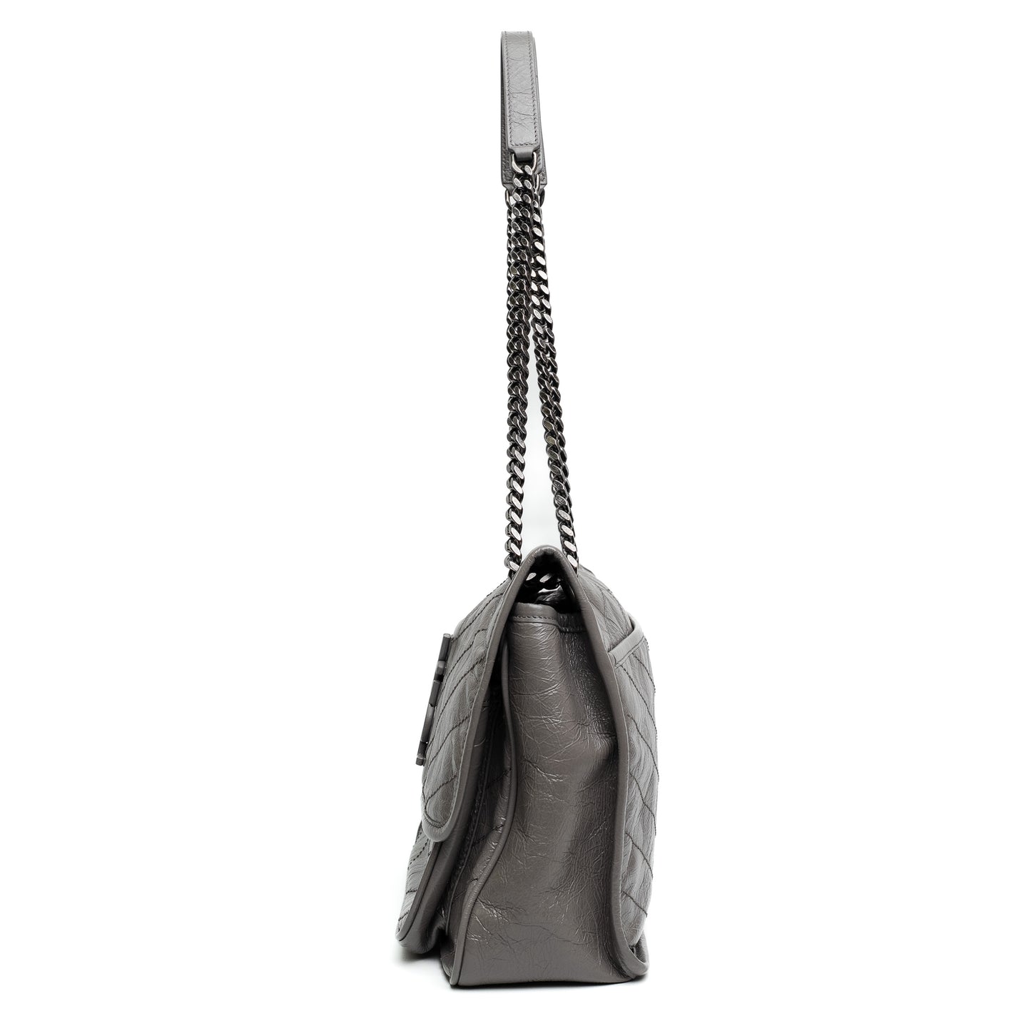 Saint Laurent Grey Matelasse Chain Shoulder Bag