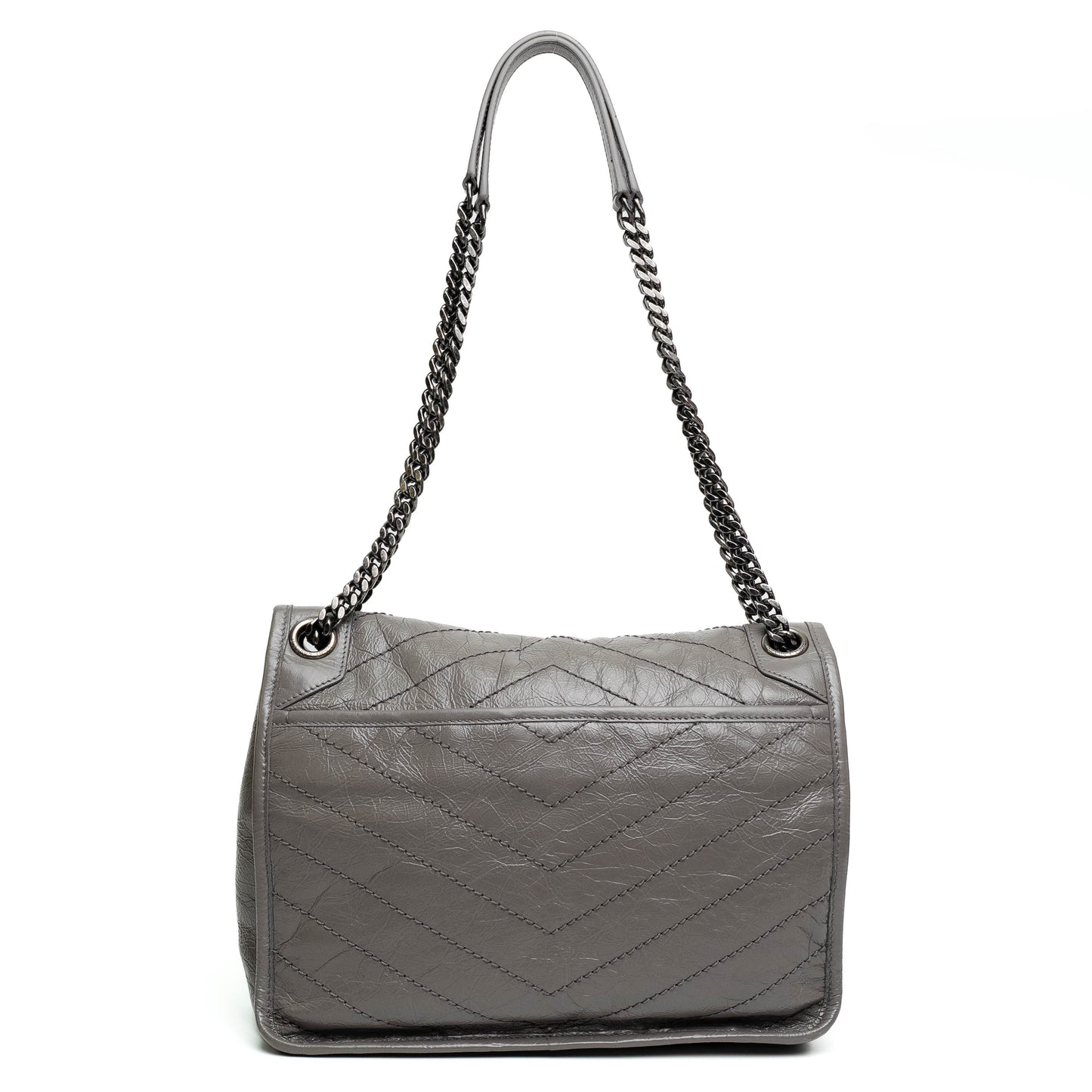 Saint Laurent Grey Matelasse Chain Shoulder Bag