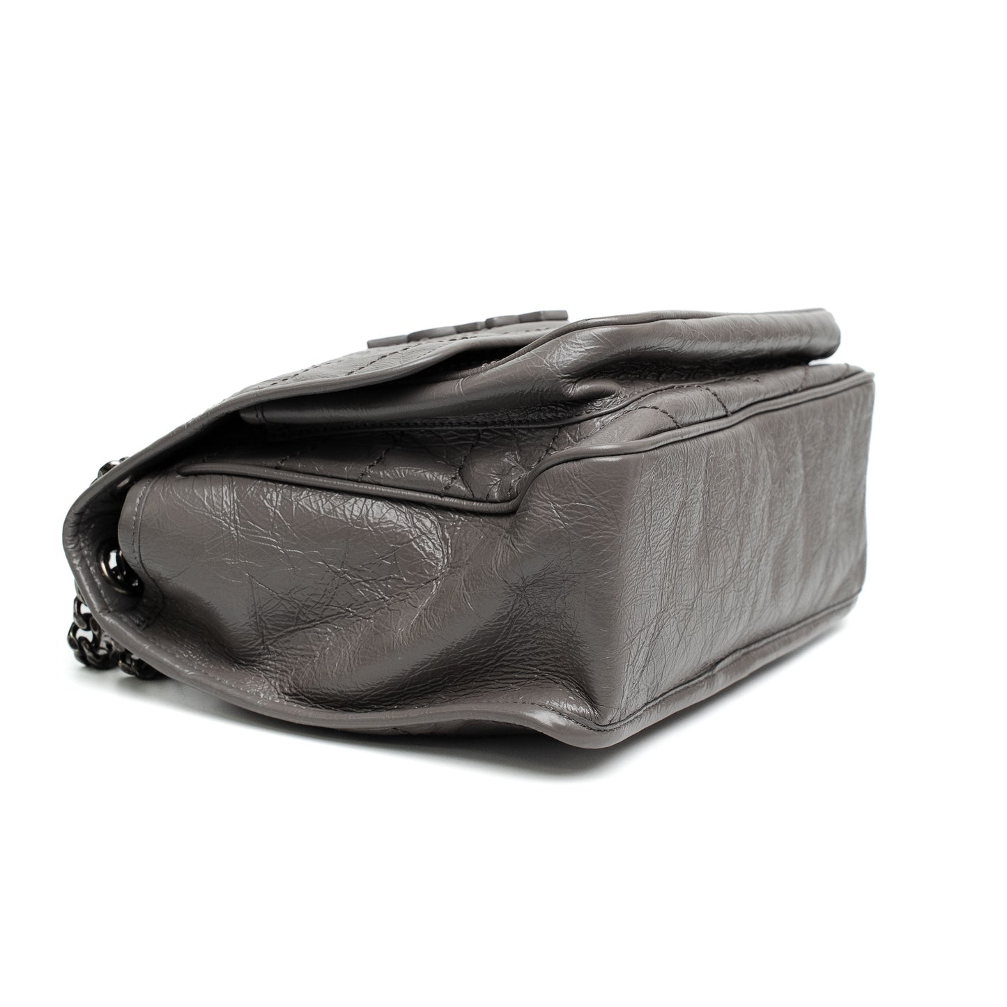 Saint Laurent Grey Matelasse Chain Shoulder Bag