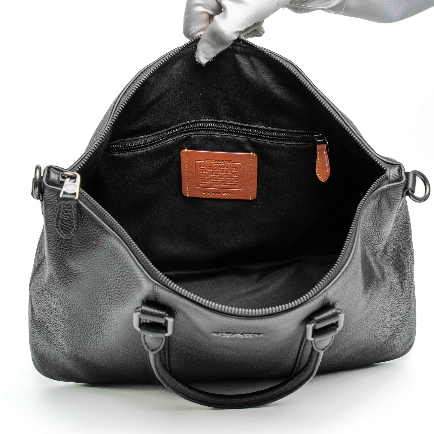 Coach Black Pebble Leather Satchel Bag
