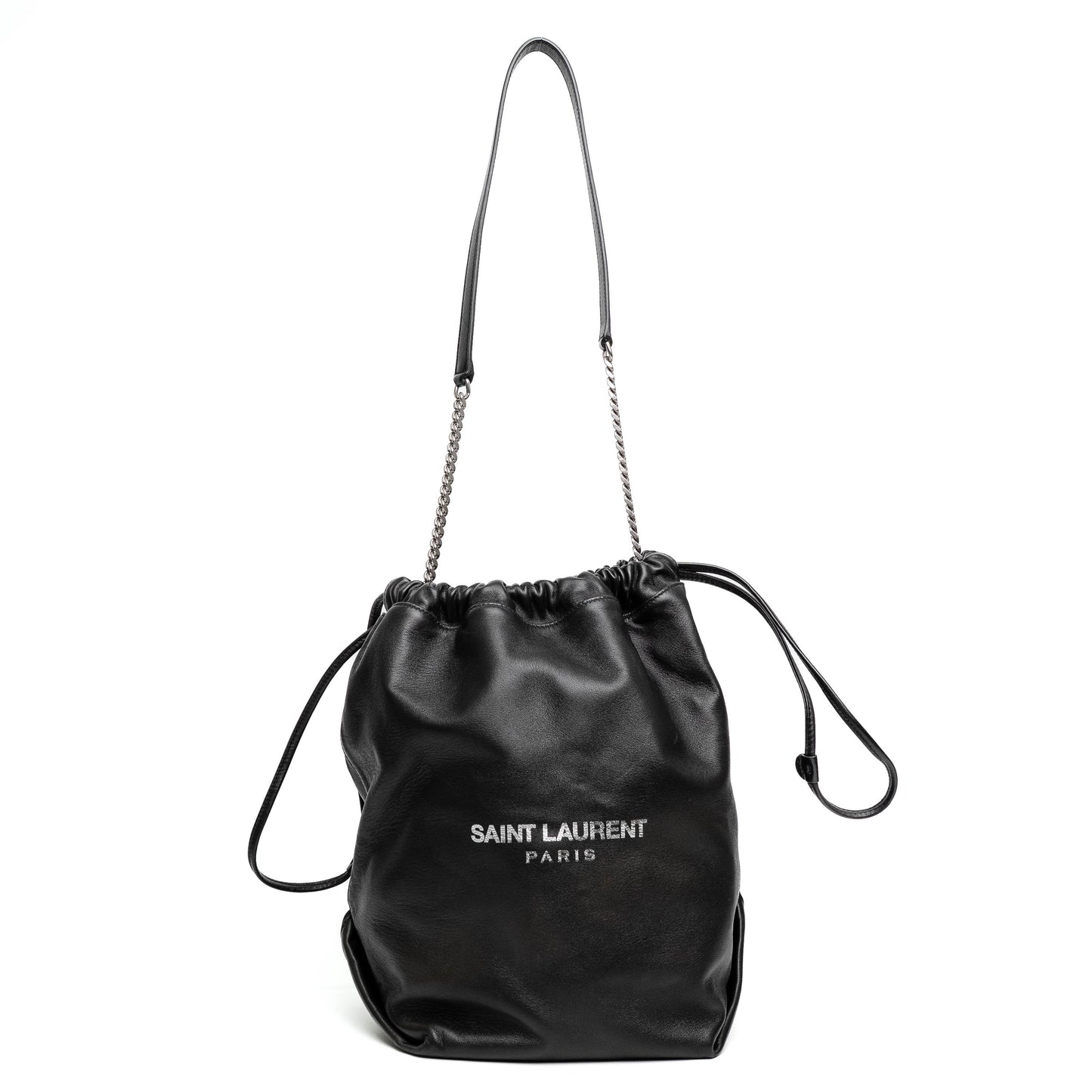 Saint Laurent Teddy Leather Bucket Bag