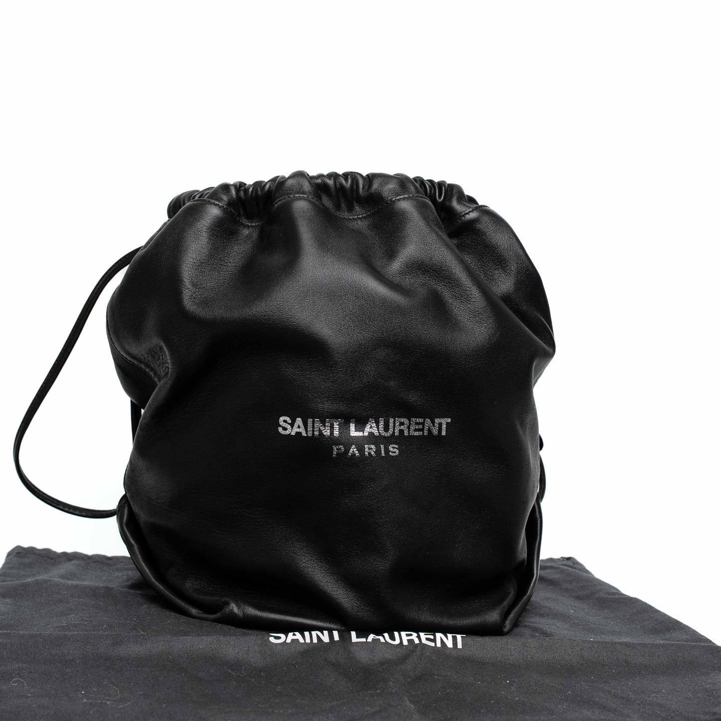 Saint Laurent Teddy Leather Bucket Bag