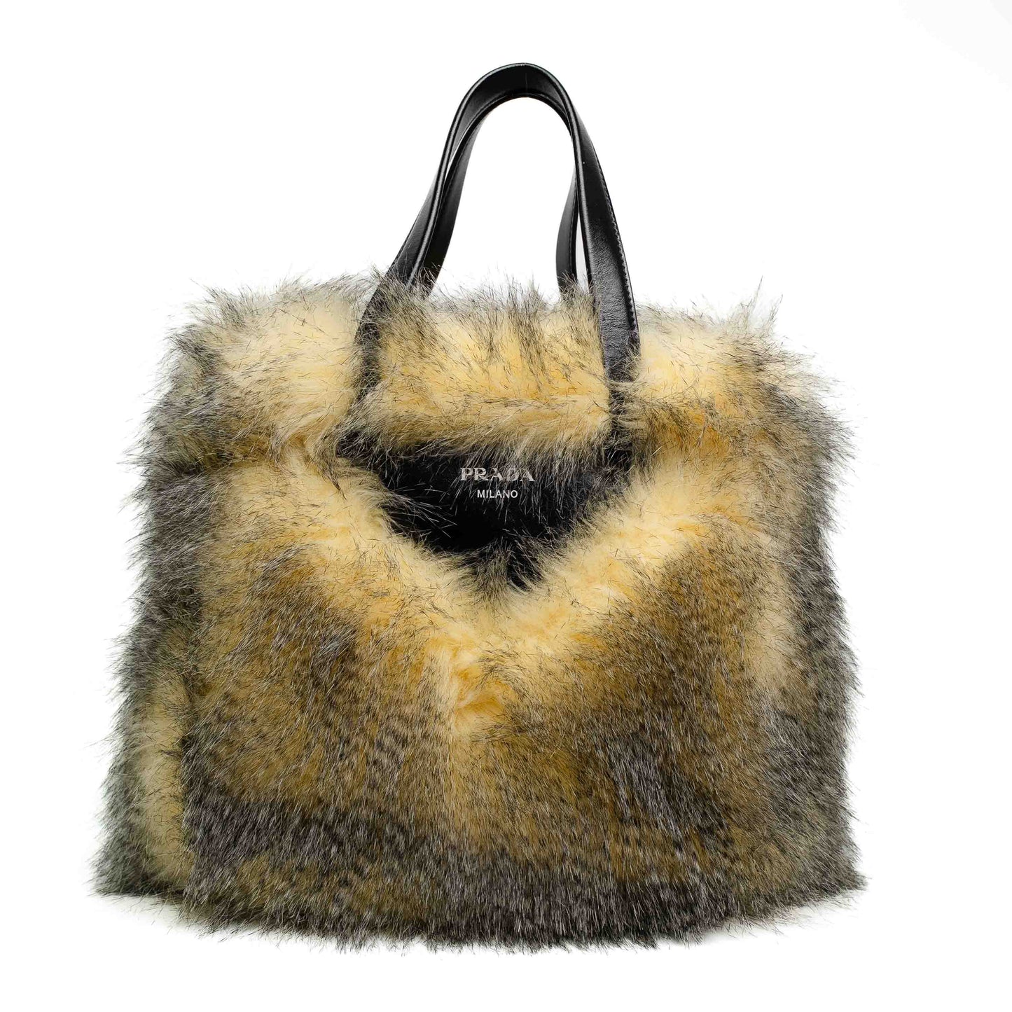 PRADA FAUX FUR TOTE HANBAG