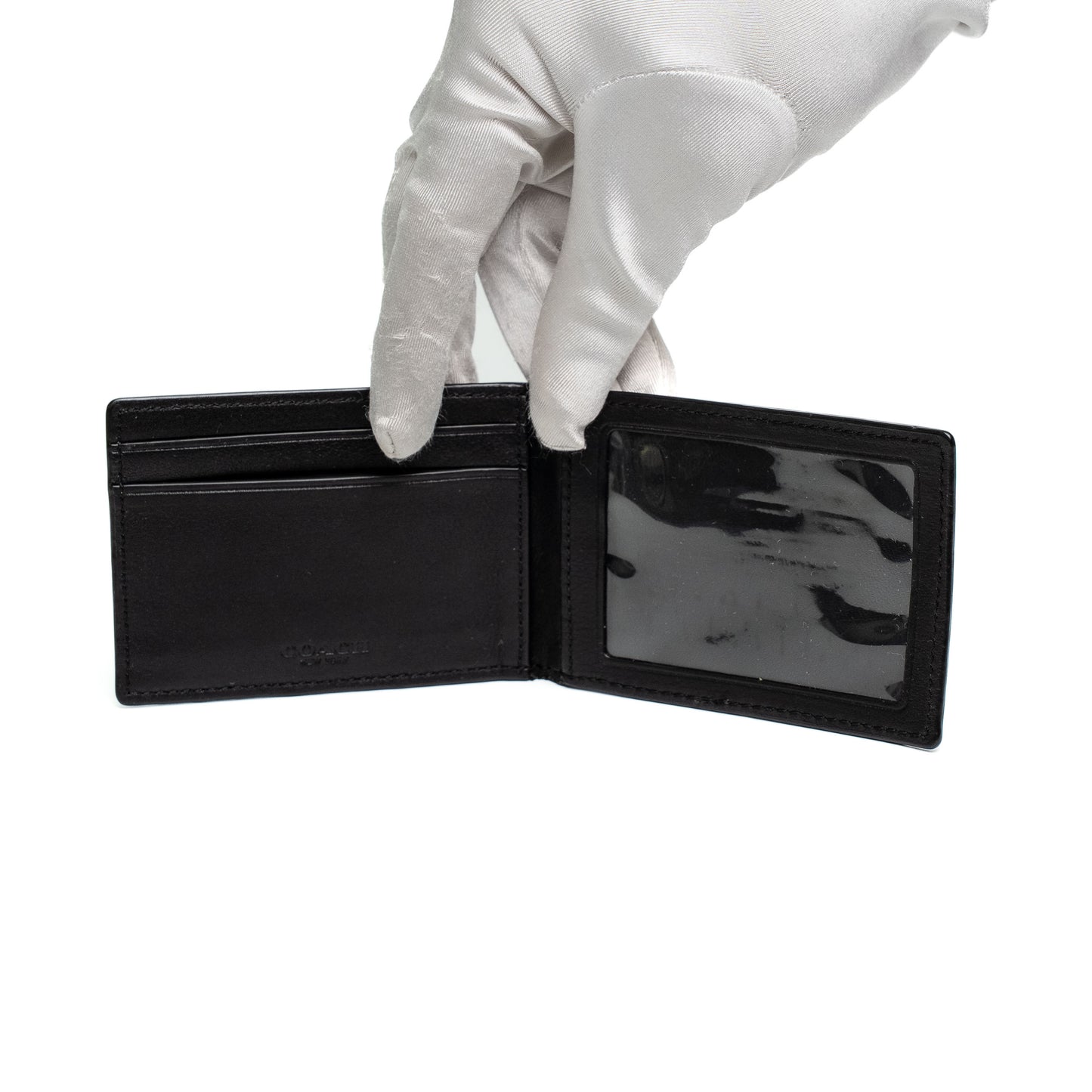 Coach Black Leather Bi-Fold Card Wallet