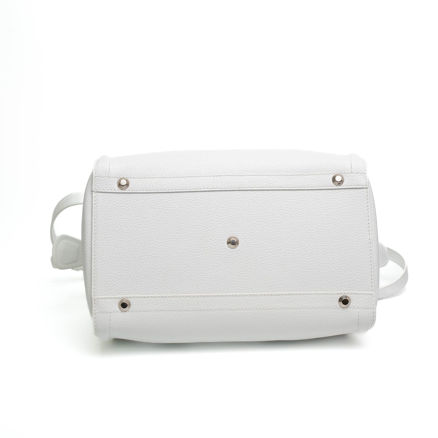 Balenciaga Monday White Leather Bowling Bag