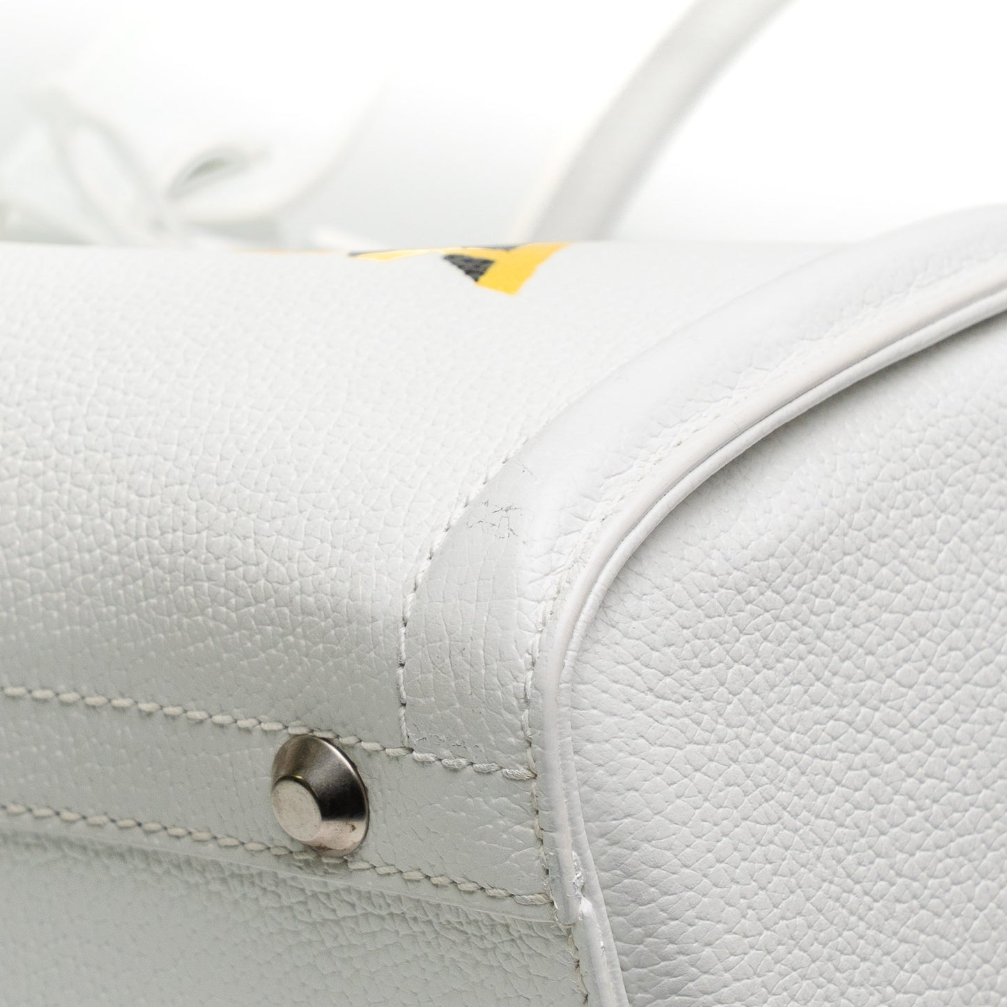 Balenciaga Monday White Leather Bowling Bag