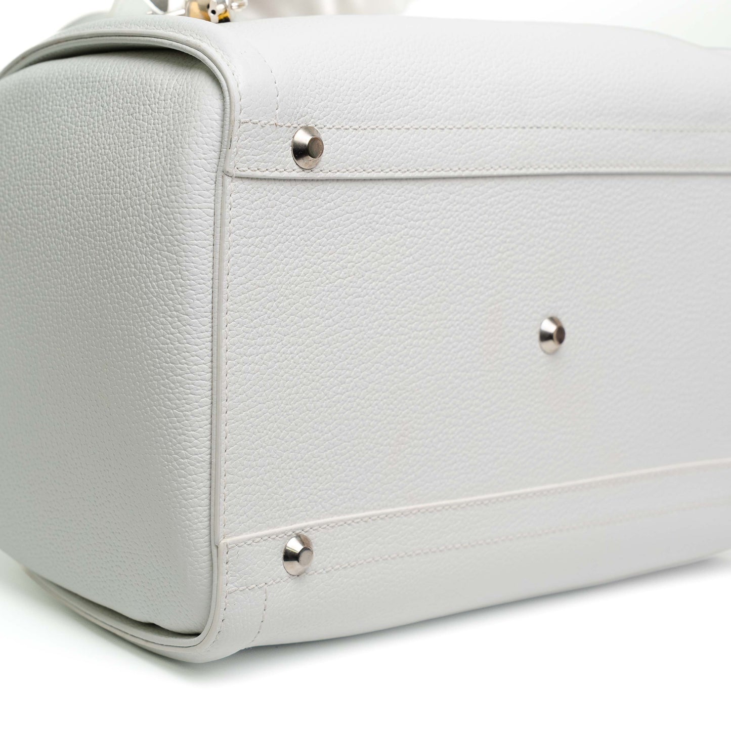 Balenciaga Monday White Leather Bowling Bag