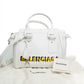 Balenciaga Monday White Leather Bowling Bag