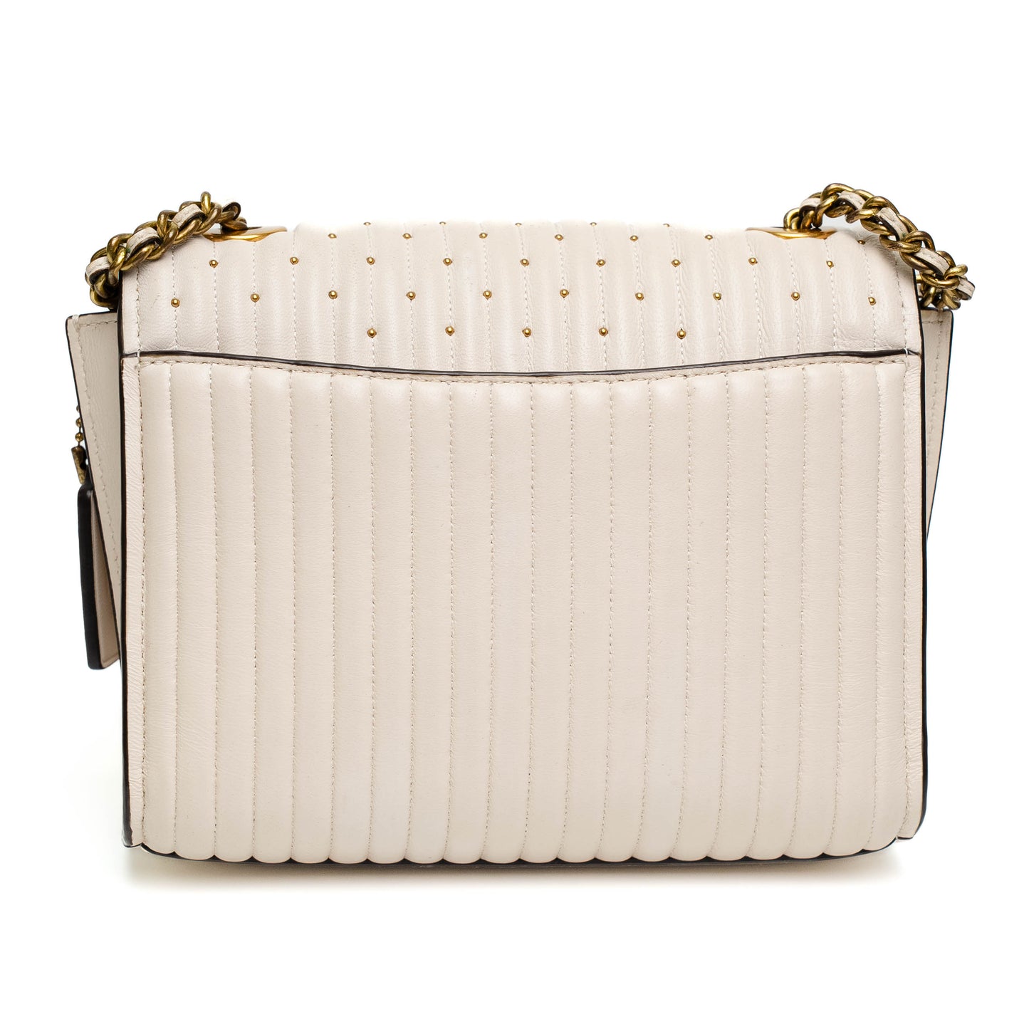 Coach Parker Chalk Quilted Rivet Shoulder Bag
