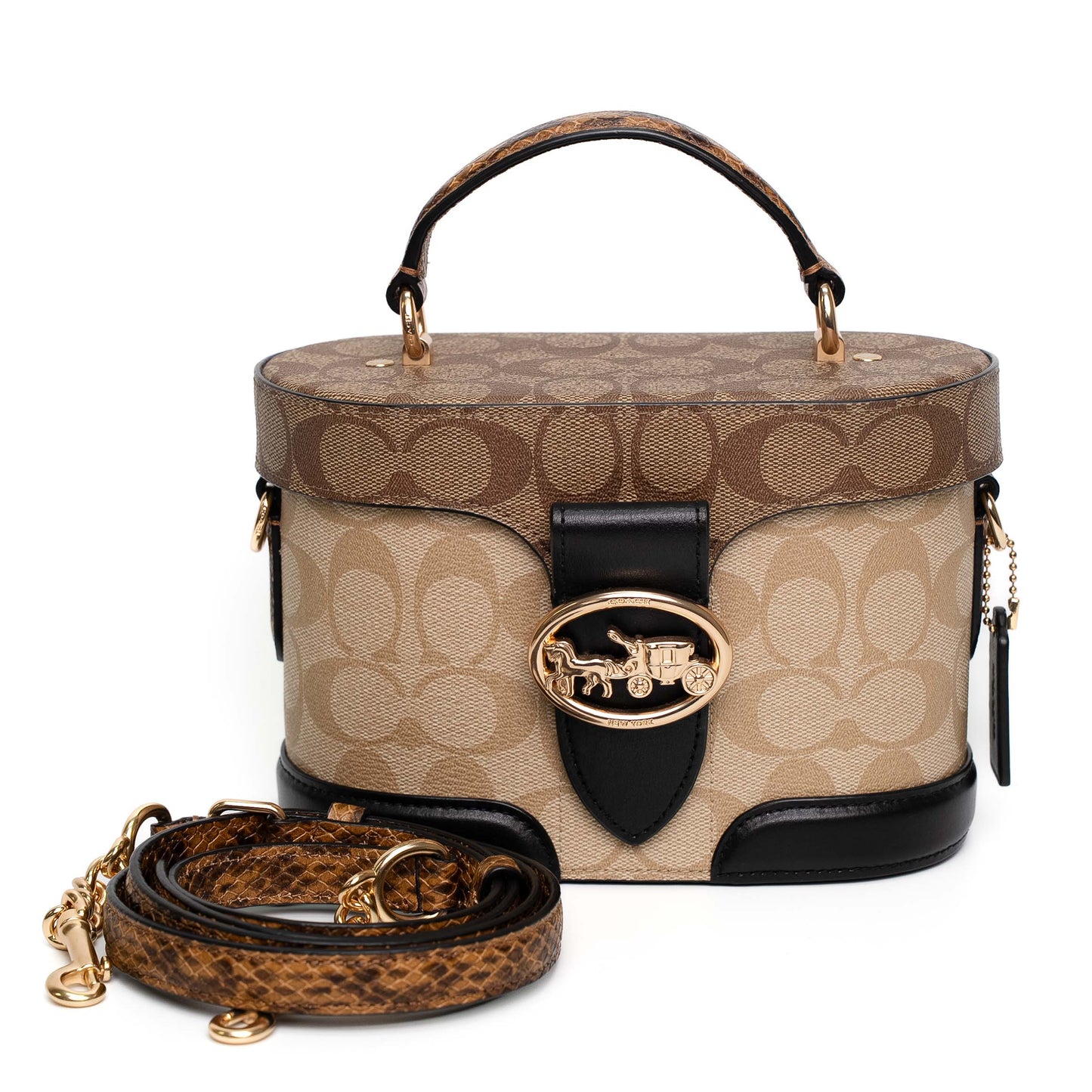 Coach Georgie Gem Khaki Canvas Crossbody Bag