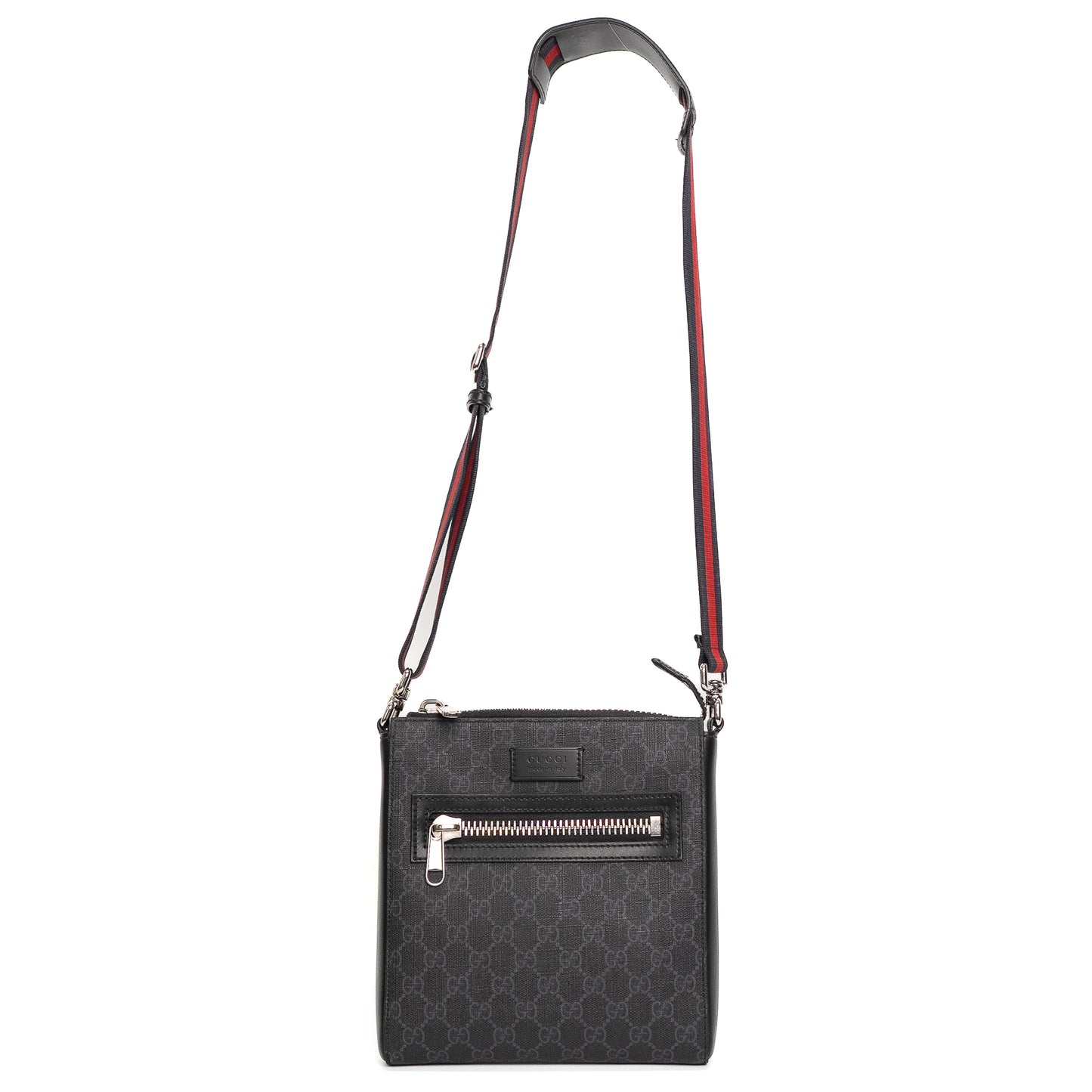 Gucci GG Supreme Black Canvas Messenger Bag