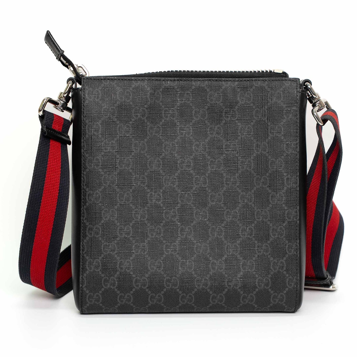 Gucci GG Supreme Black Canvas Messenger Bag