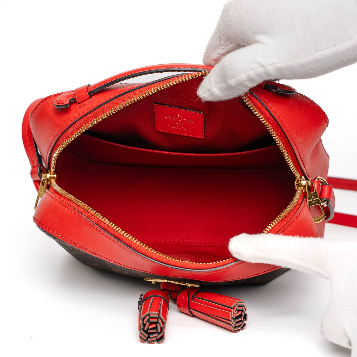 Louis Vuitton Saintonge Red Calfskin Crossbody Bag