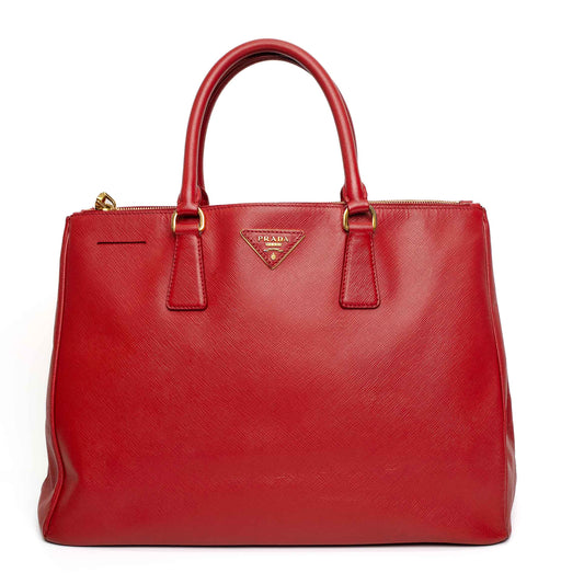 Prada Galleria Red Saffiano Leather Tote Bag