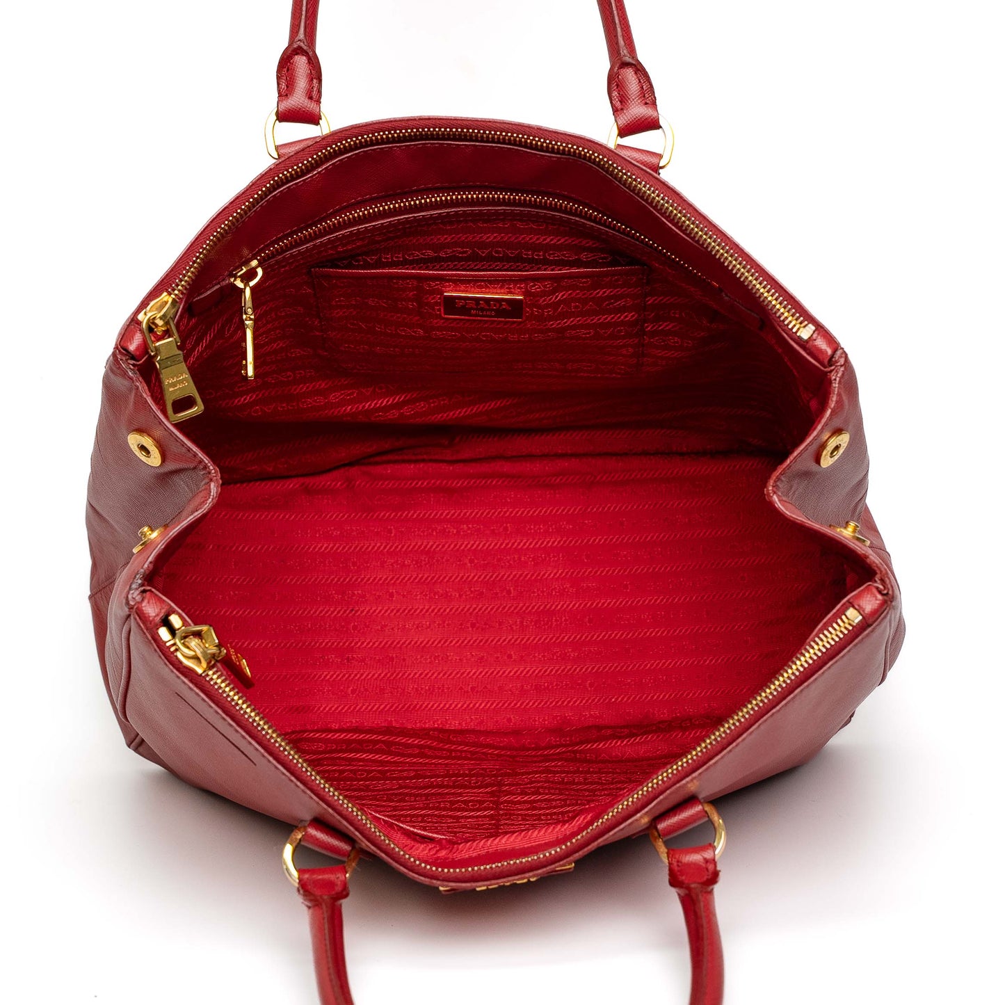 Prada Galleria Red Saffiano Leather Tote Bag