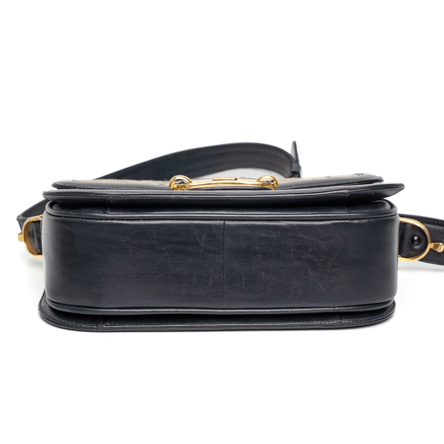 Celine Carriage Navy Canvas Shoulder Bag