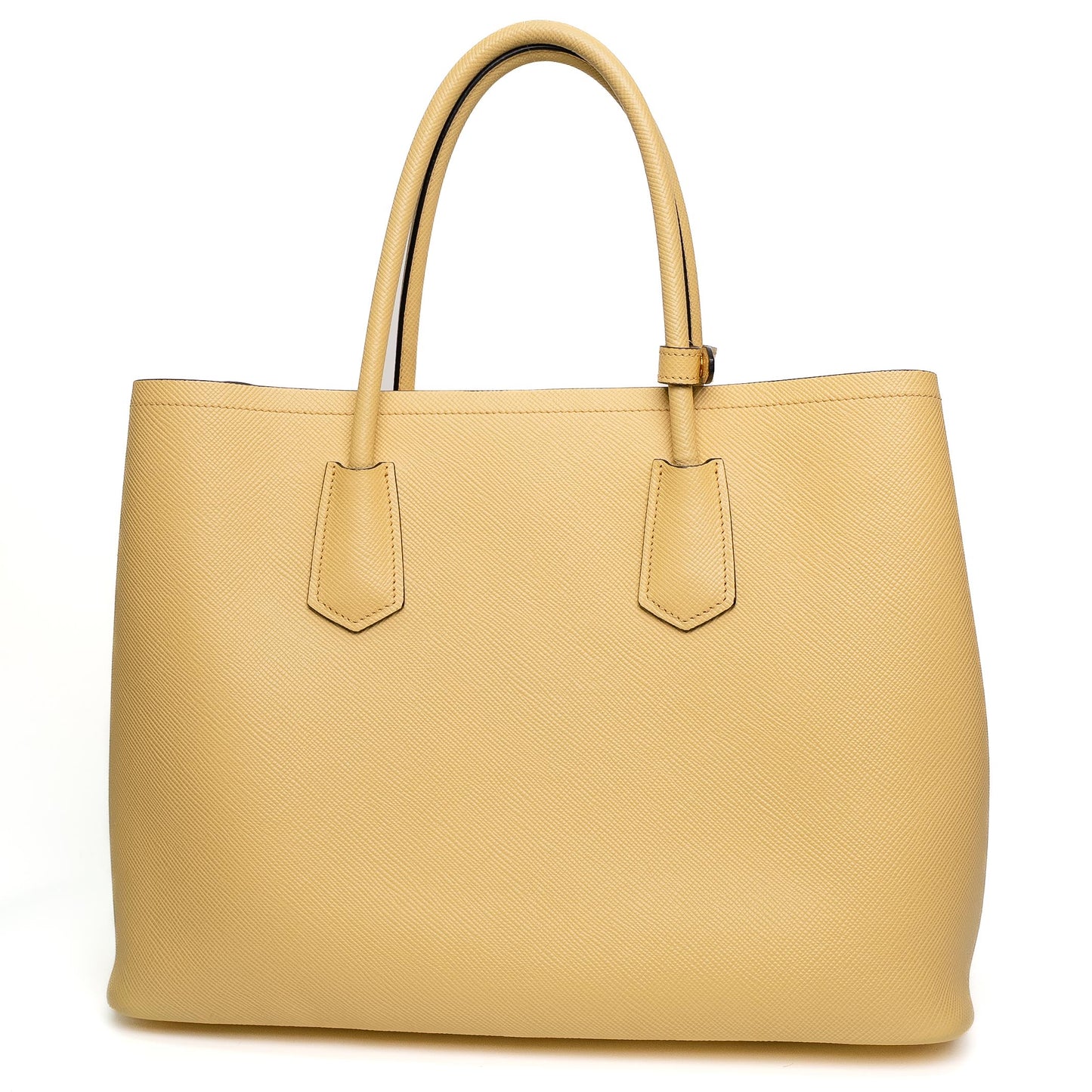 Prada Yellow Saffiano Cuir Double Tote