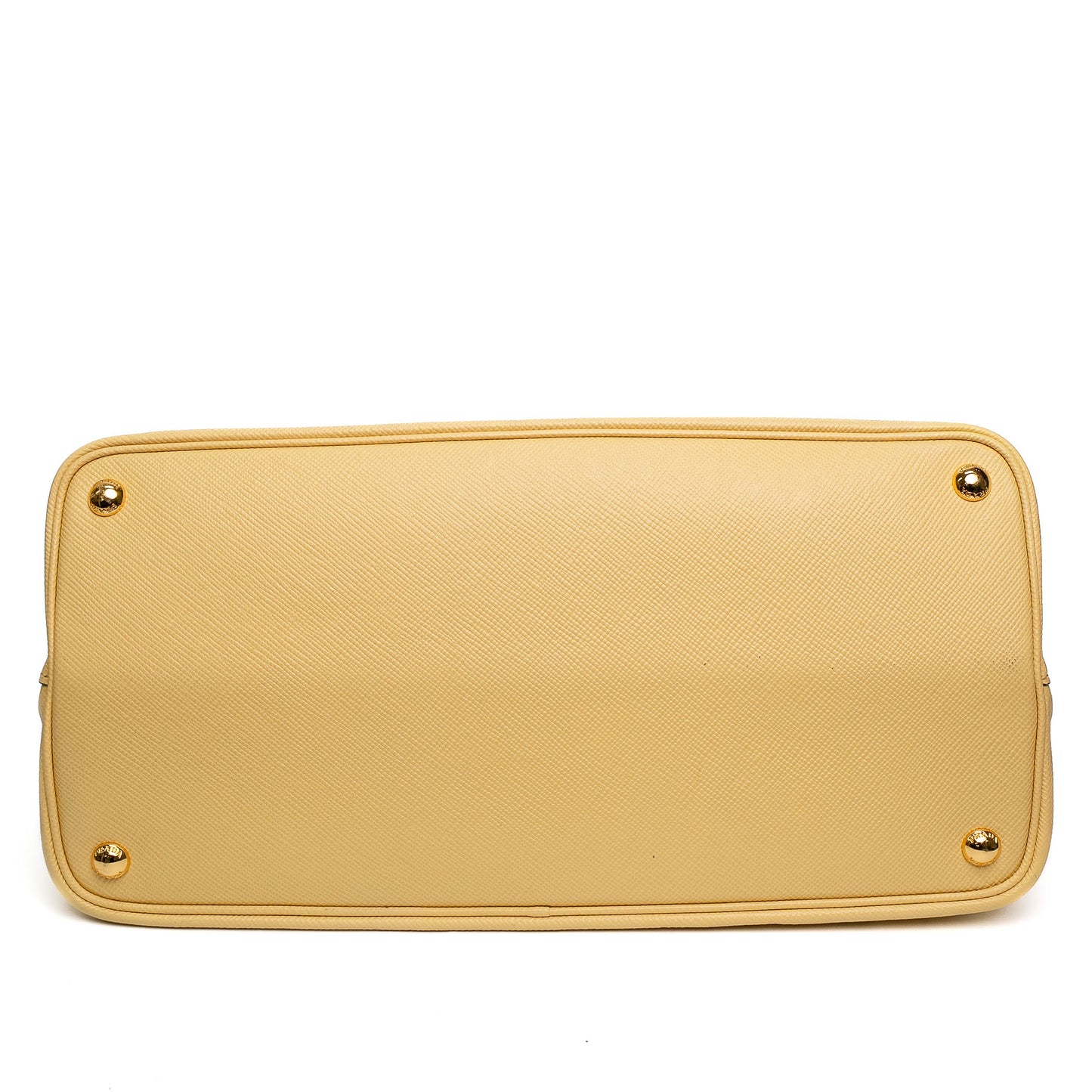 Prada Yellow Saffiano Cuir Double Tote