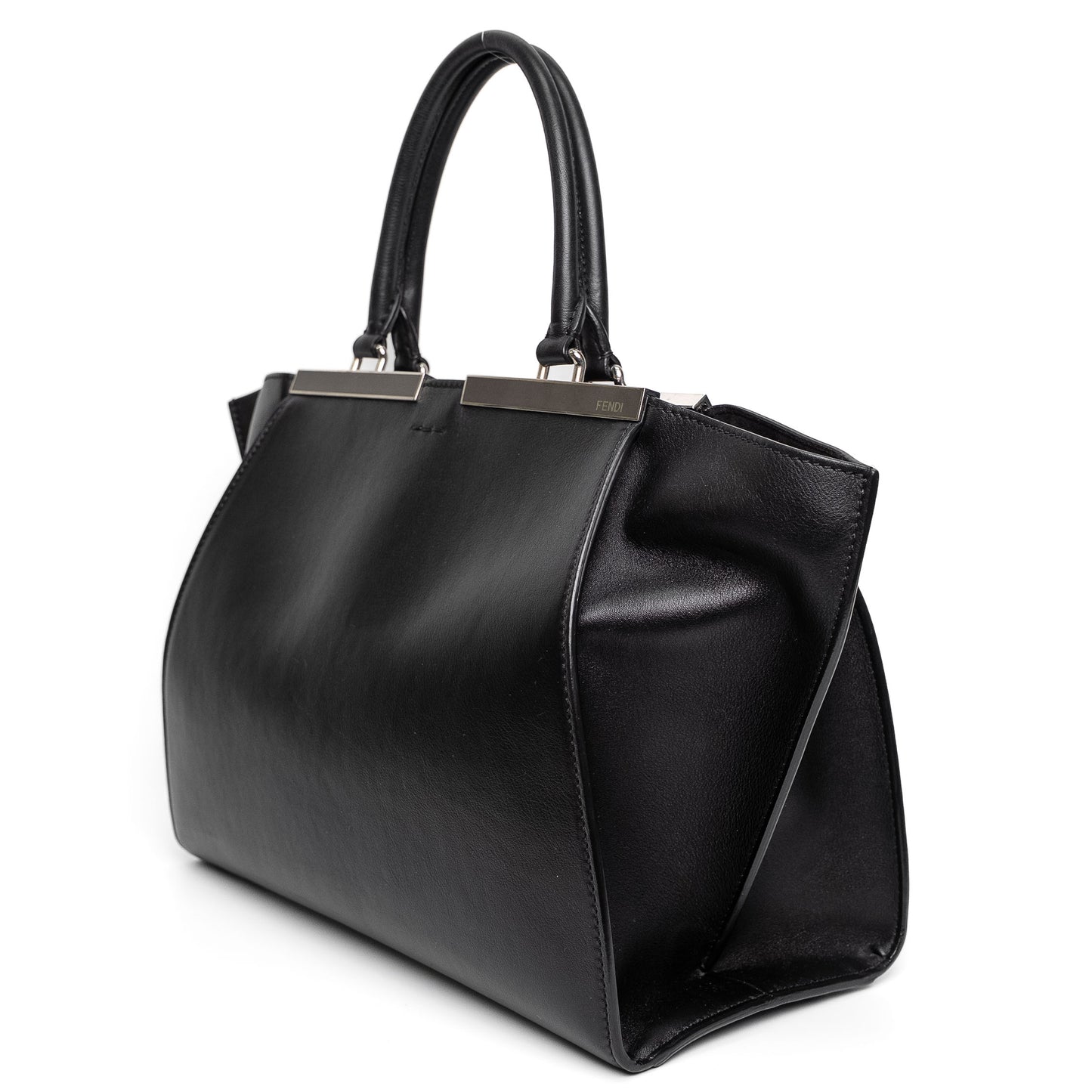 Fendi Black Leather Top Handle Bag
