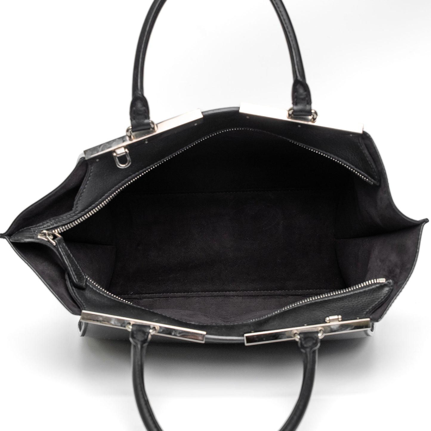 Fendi Black Leather Top Handle Bag