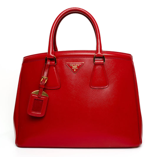 Prada Galleria Red Saffiano Leather Tote