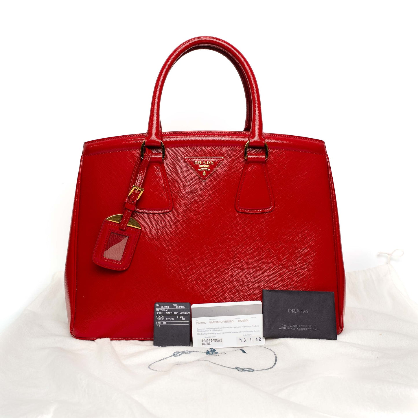 Prada Galleria Red Saffiano Leather Tote