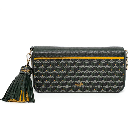 Fauré Le Page Grey Printed Crossbody Bag