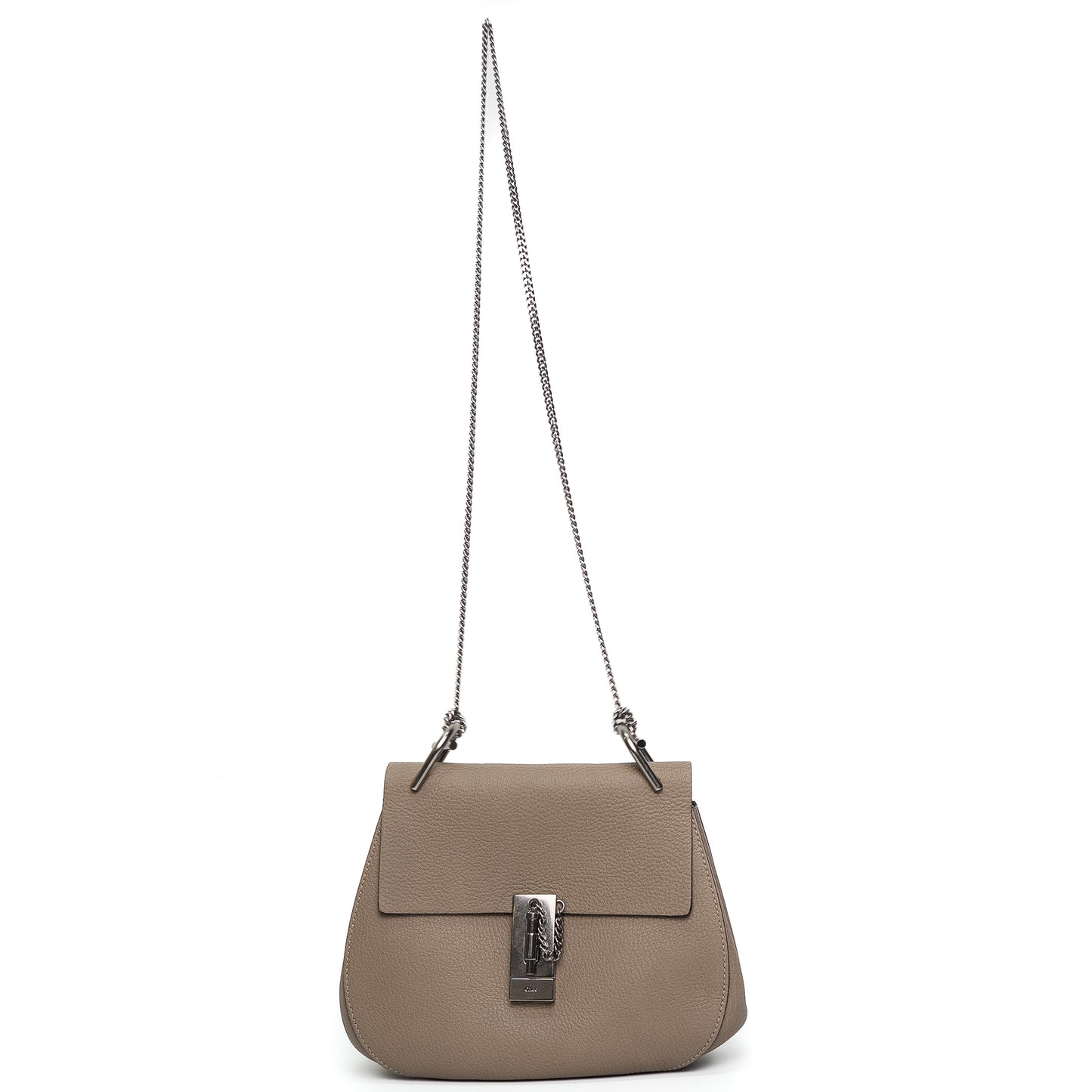 Chloé Taupe Leather Chain Shoulder Bag