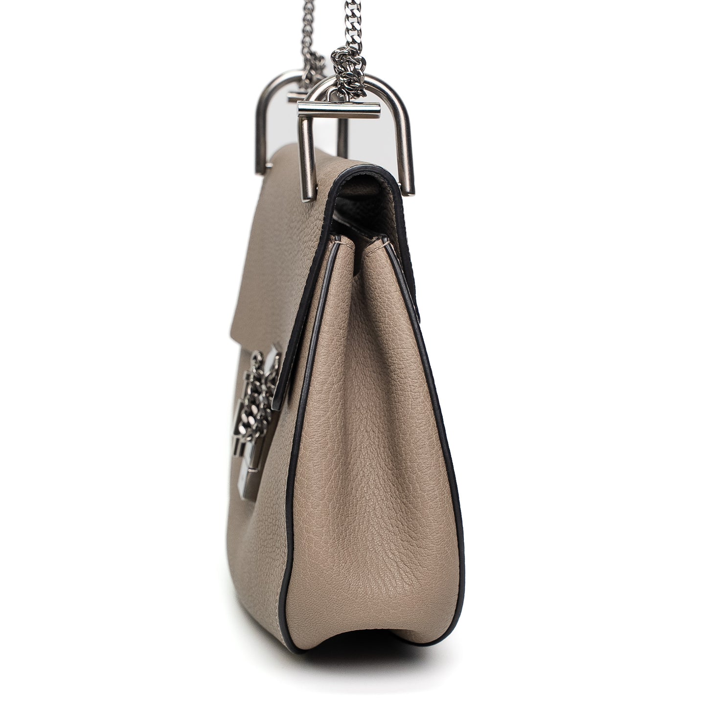 Chloé Taupe Leather Chain Shoulder Bag