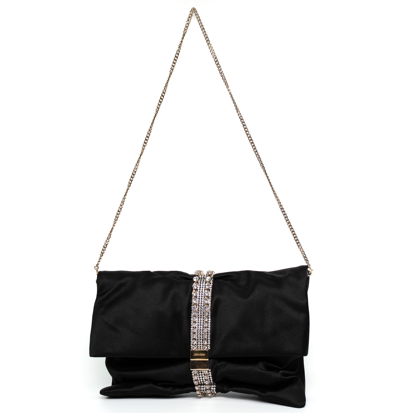 Jimmy Choo Daisy Black Satin Clutch Bag