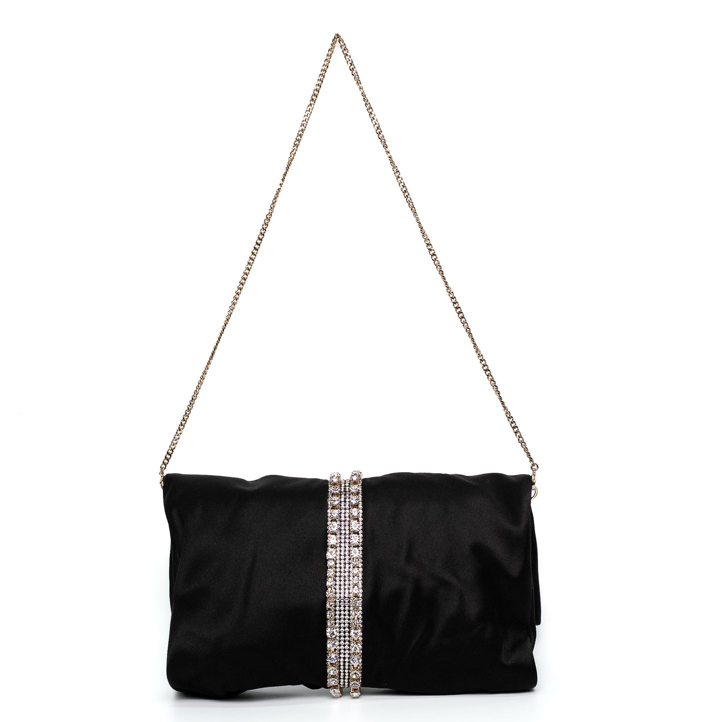Jimmy Choo Daisy Black Satin Clutch Bag