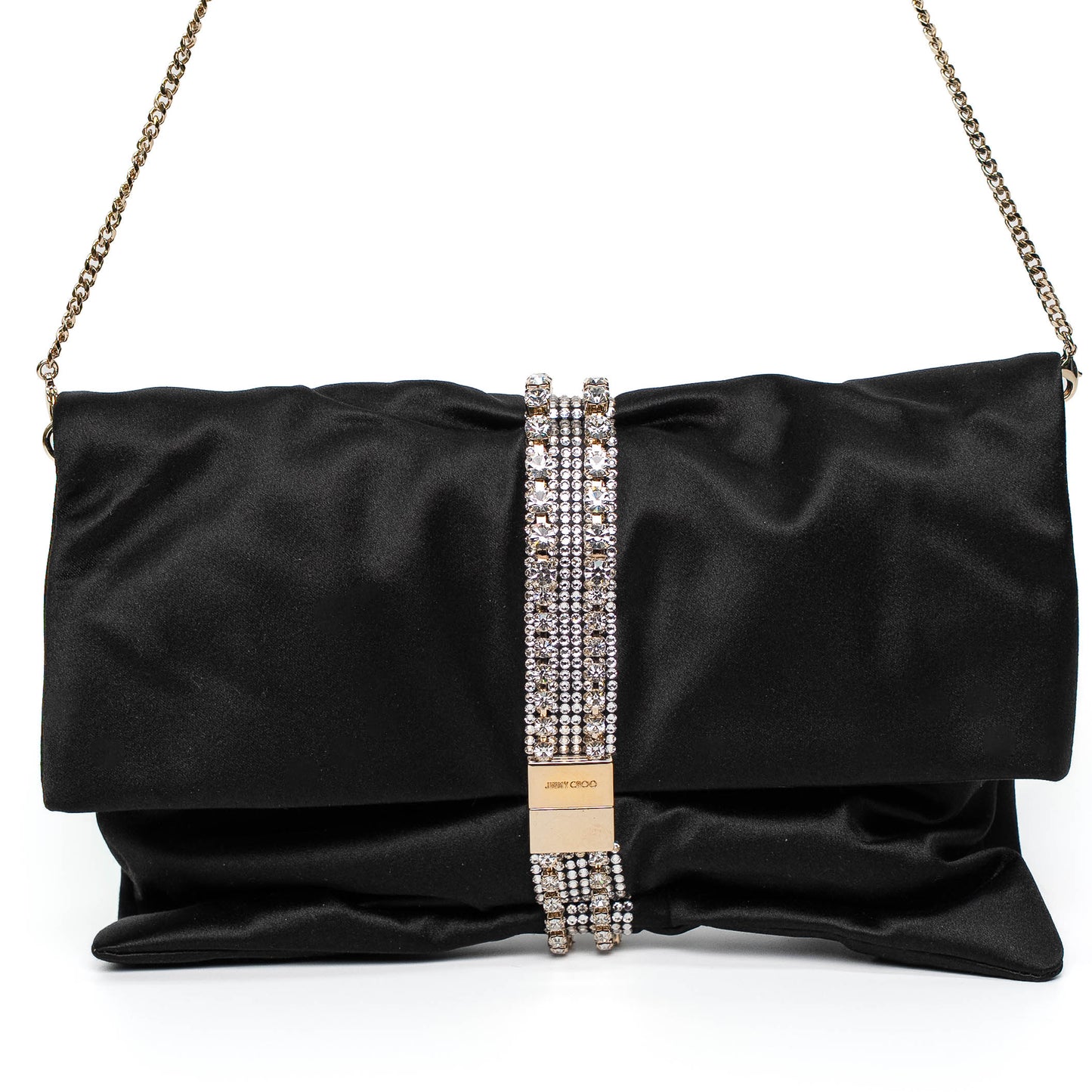 Jimmy Choo Daisy Black Satin Clutch Bag