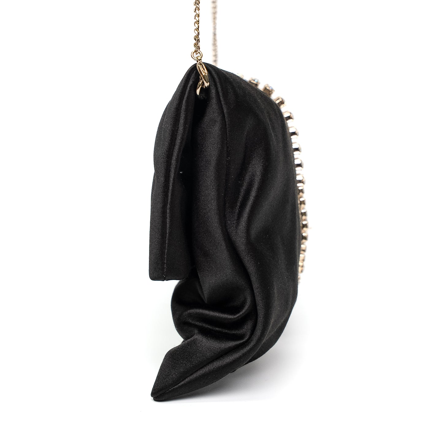 Jimmy Choo Daisy Black Satin Clutch Bag