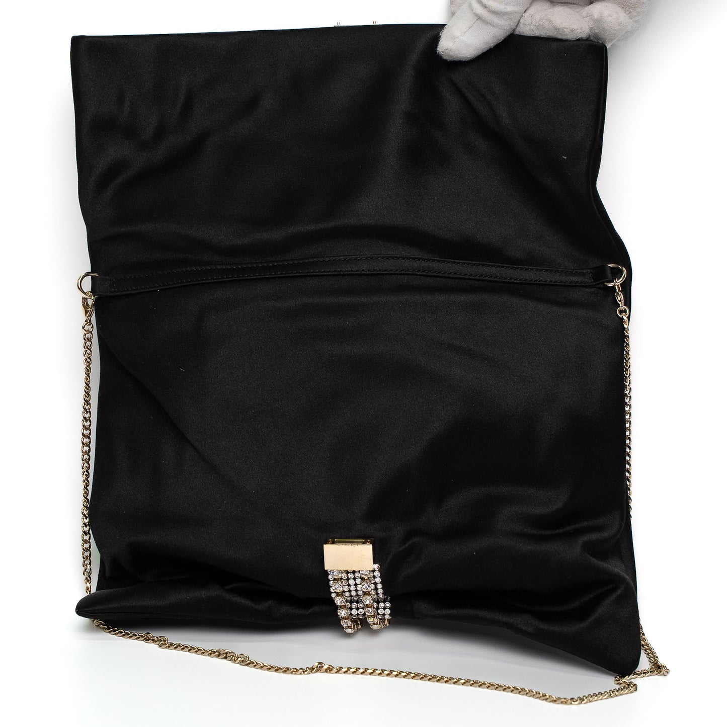 Jimmy Choo Daisy Black Satin Clutch Bag