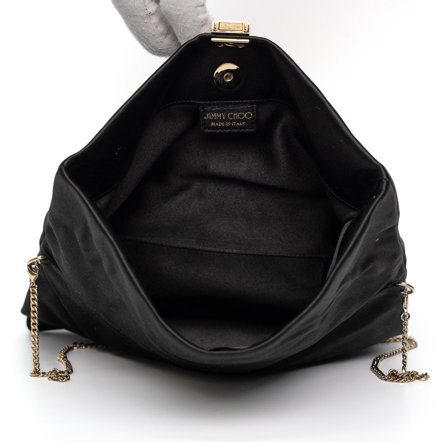 Jimmy Choo Daisy Black Satin Clutch Bag