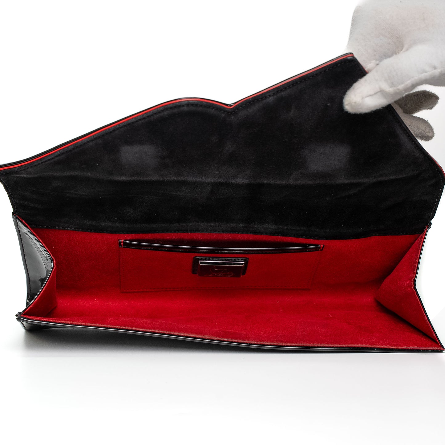 Christian Louboutin Pigalle Black Patent Clutch Bag