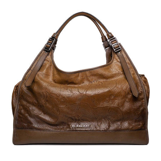 Burberry Nutmeg Degrade Lace Leather Hobo Bag
