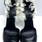 GIVENCHY BLACK LEATHER &amp; FEATHER ANKLE STRAP PUMPS image 1
