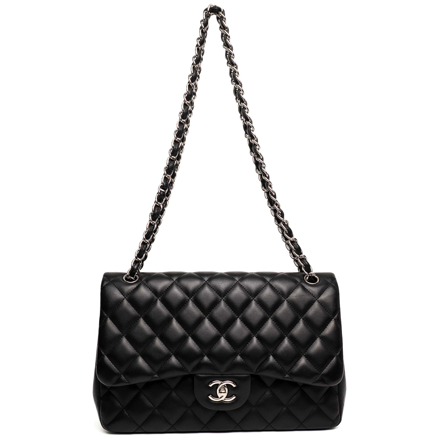 Chanel Classic Jumbo Black Caviar Flap Bag