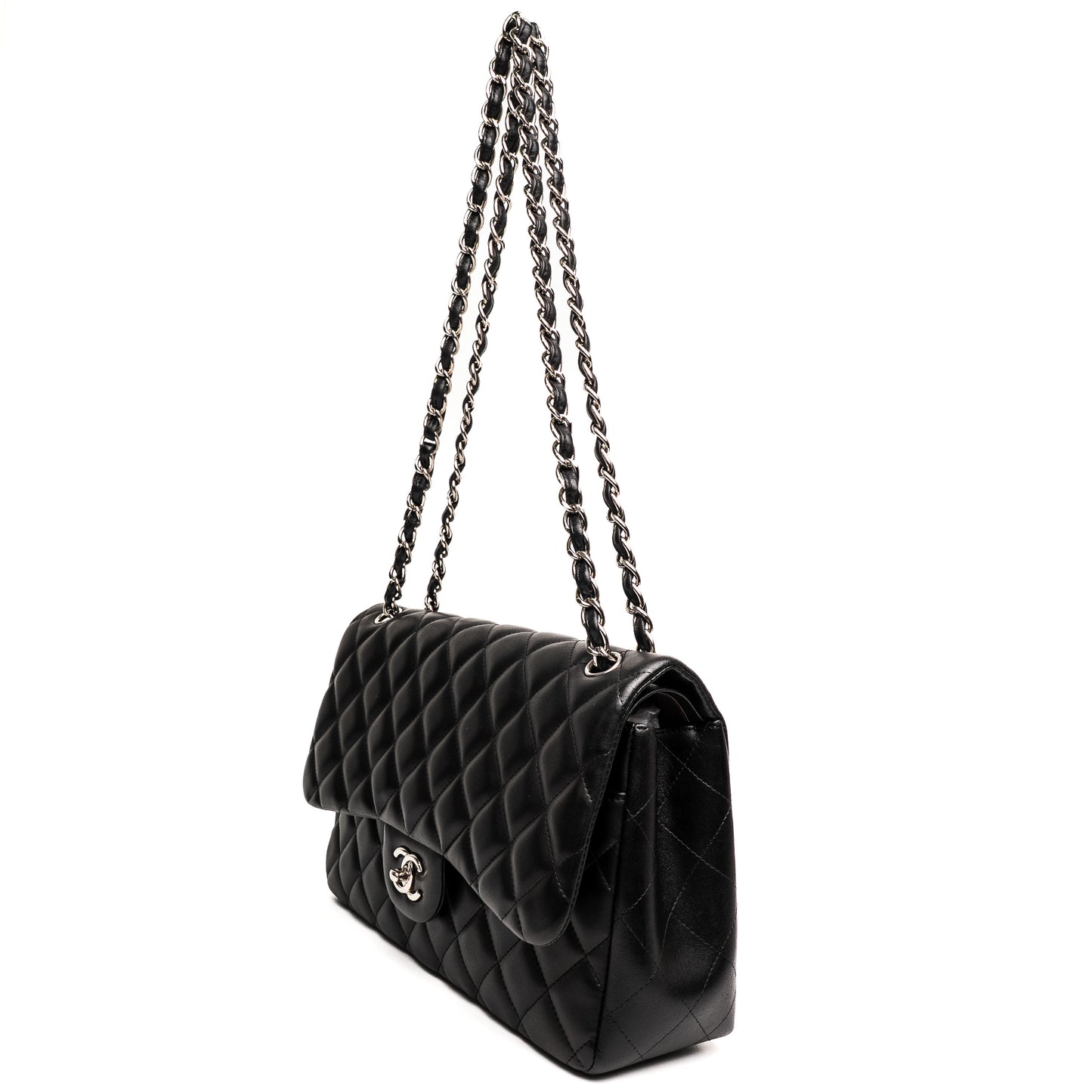 Chanel Classic Jumbo Black Caviar Flap Bag