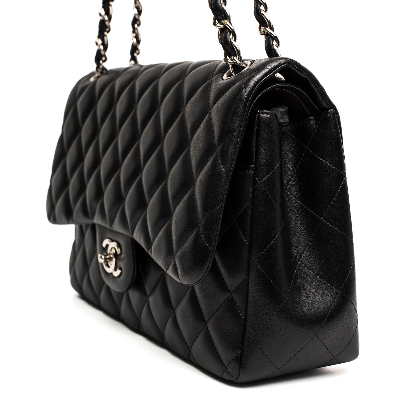 Chanel Classic Jumbo Black Caviar Flap Bag